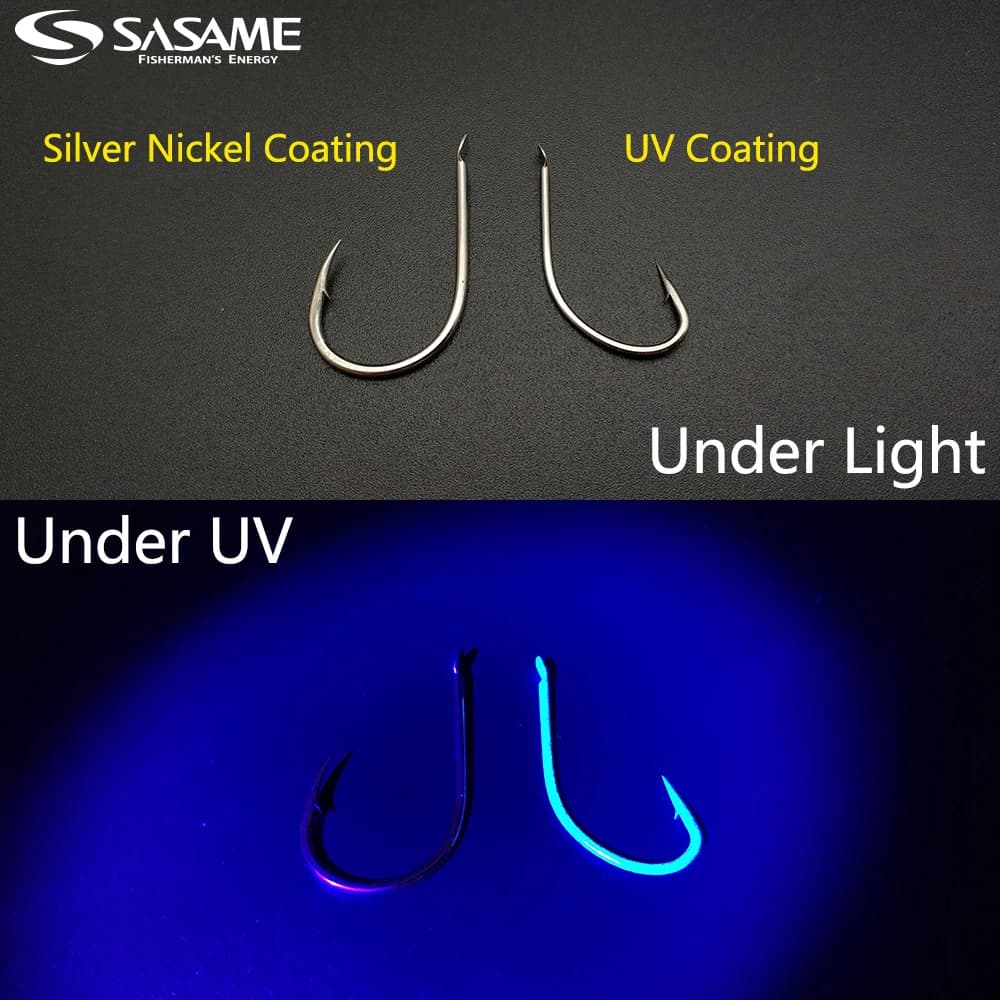 Leurre sabiki SASAME japonais pour pêche côtière au jig avec plumes UV et ligne fluorocarbone
