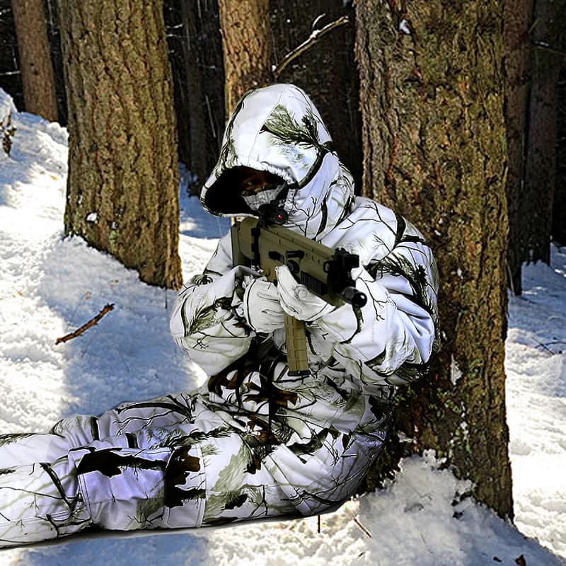 Tenue chasse hiver camouflage neige bionique Ghillie épaisse pêche vêtement chaud ensemble