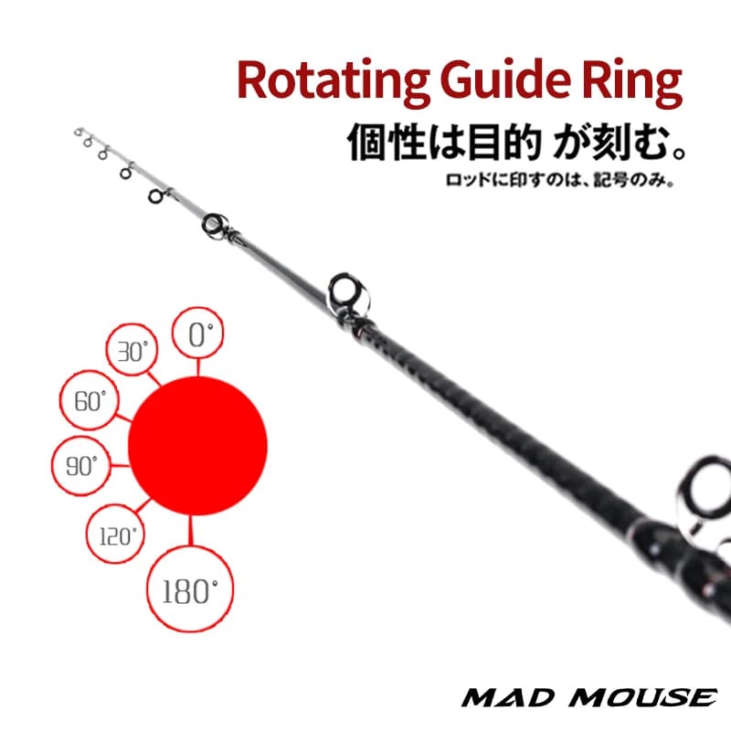 Canne slow jigging MADMOUSE Full Fuji 6'3" pour jigs 80-350g - Rod boat pêche eau salée casting 15kg