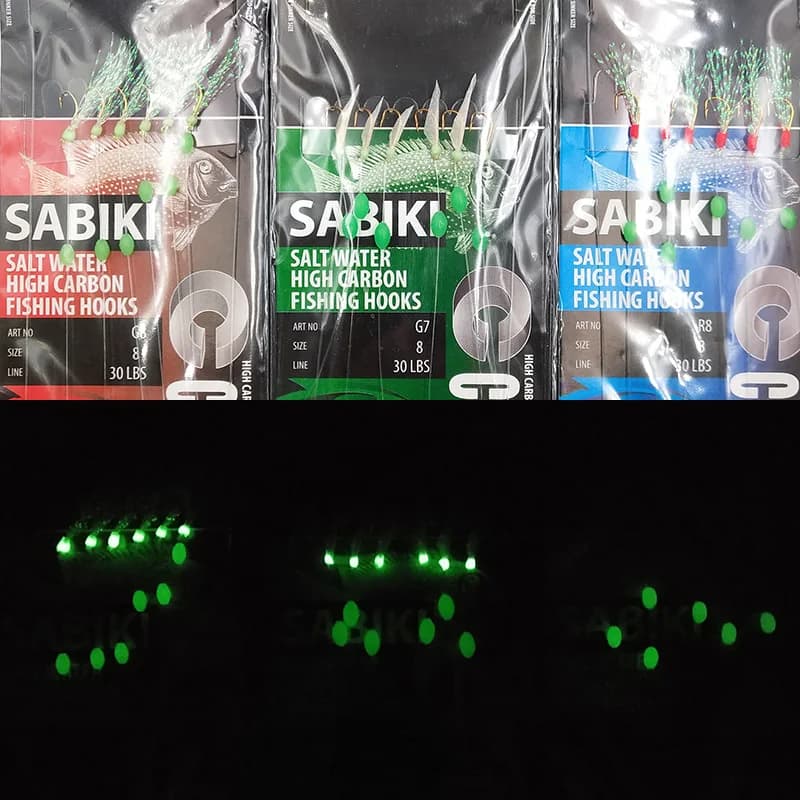Leurre souple anguille lumineuse Lunker Sabiki pour la pêche au maquaireau, au mulet et au requin