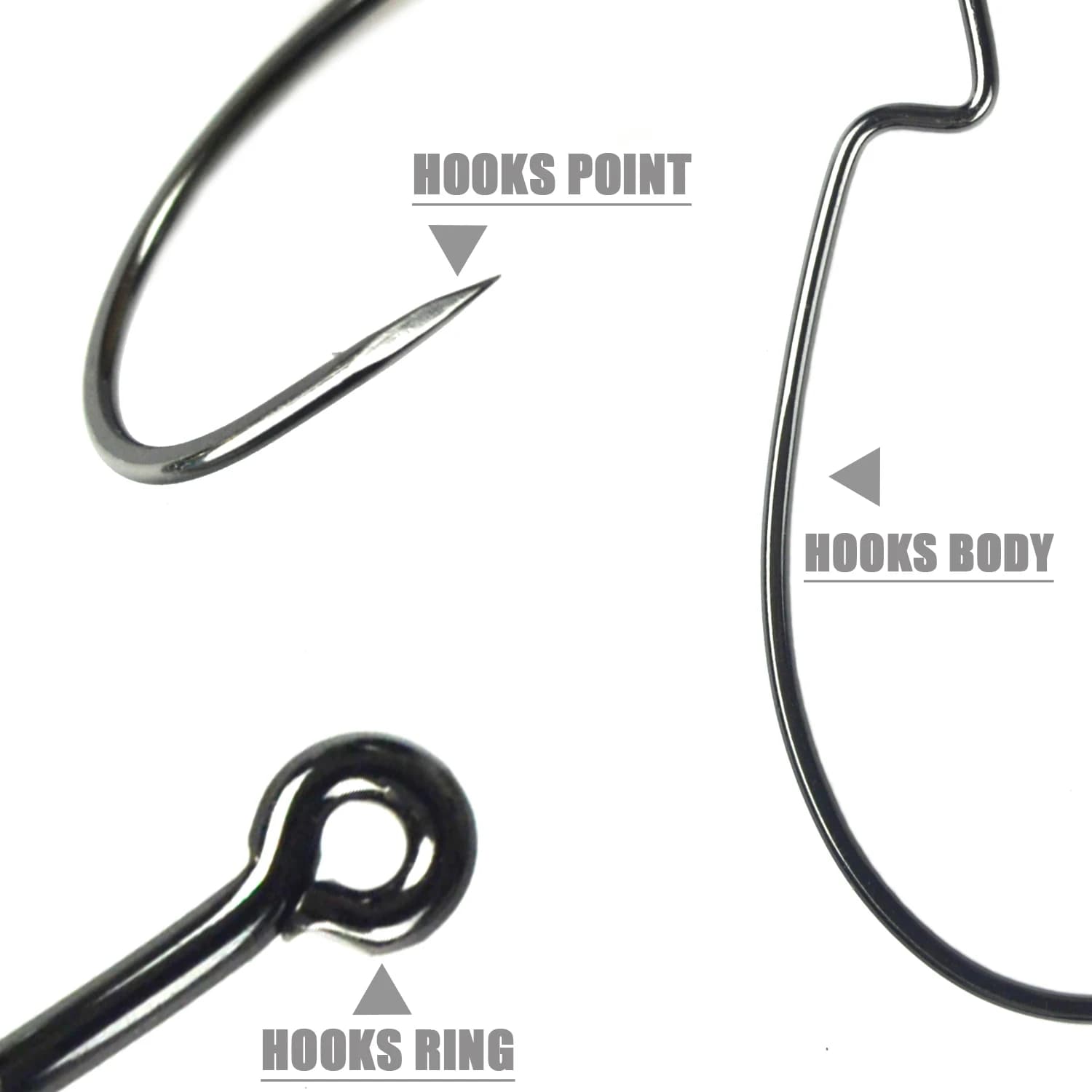 Hameçons Texan Offset BKK 9003CD Premium pour truite et perche - Acier haute carbone qualité pêche