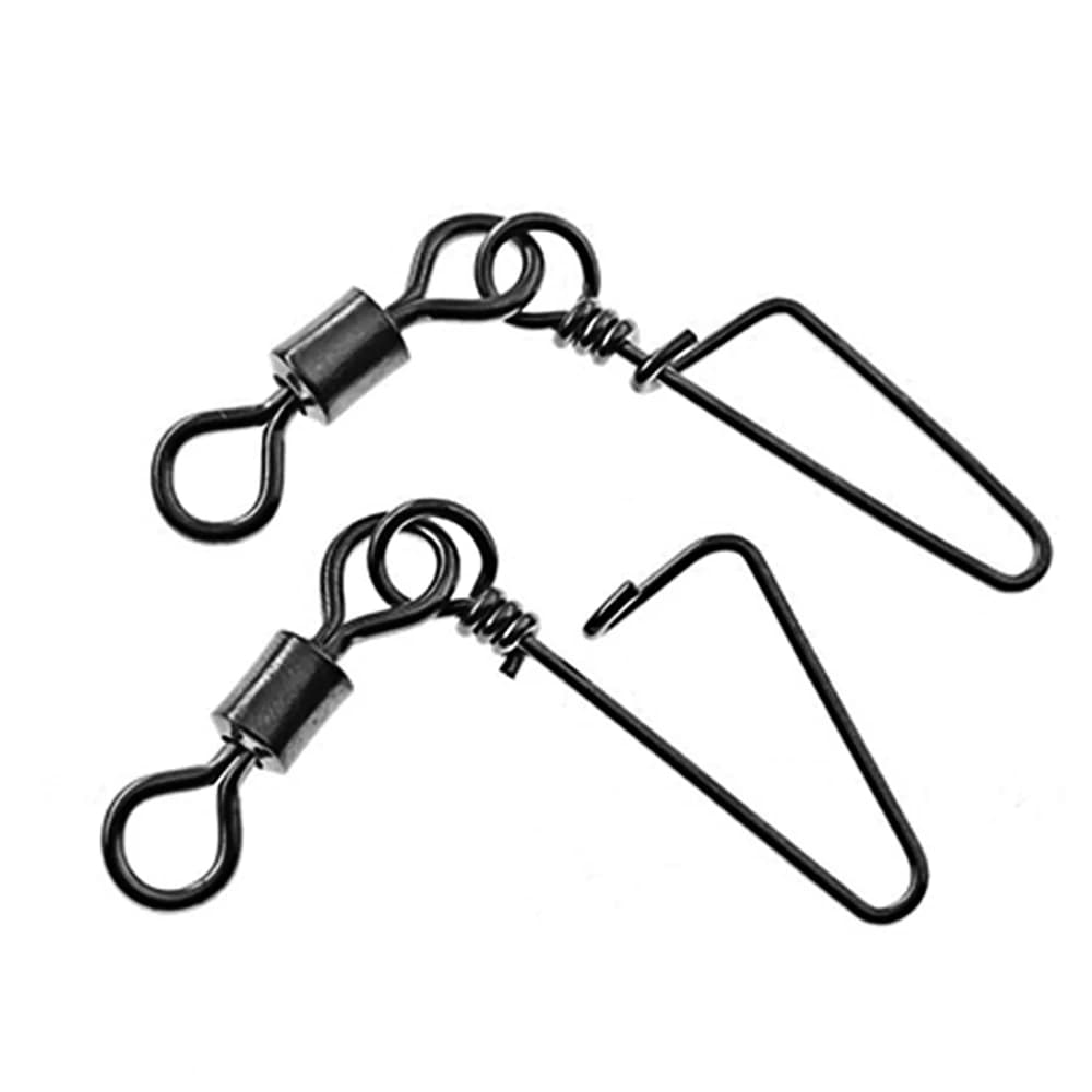 Boîte de 50 à 100 émerillons pêche à hameçon avec agrafe et roulement pour leurres et accessoires