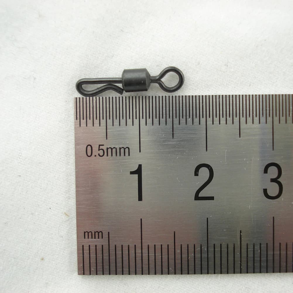 Émerillons rapides noirs pour pêche à la carpe - Connecteur Q-shaped long body avec système swing