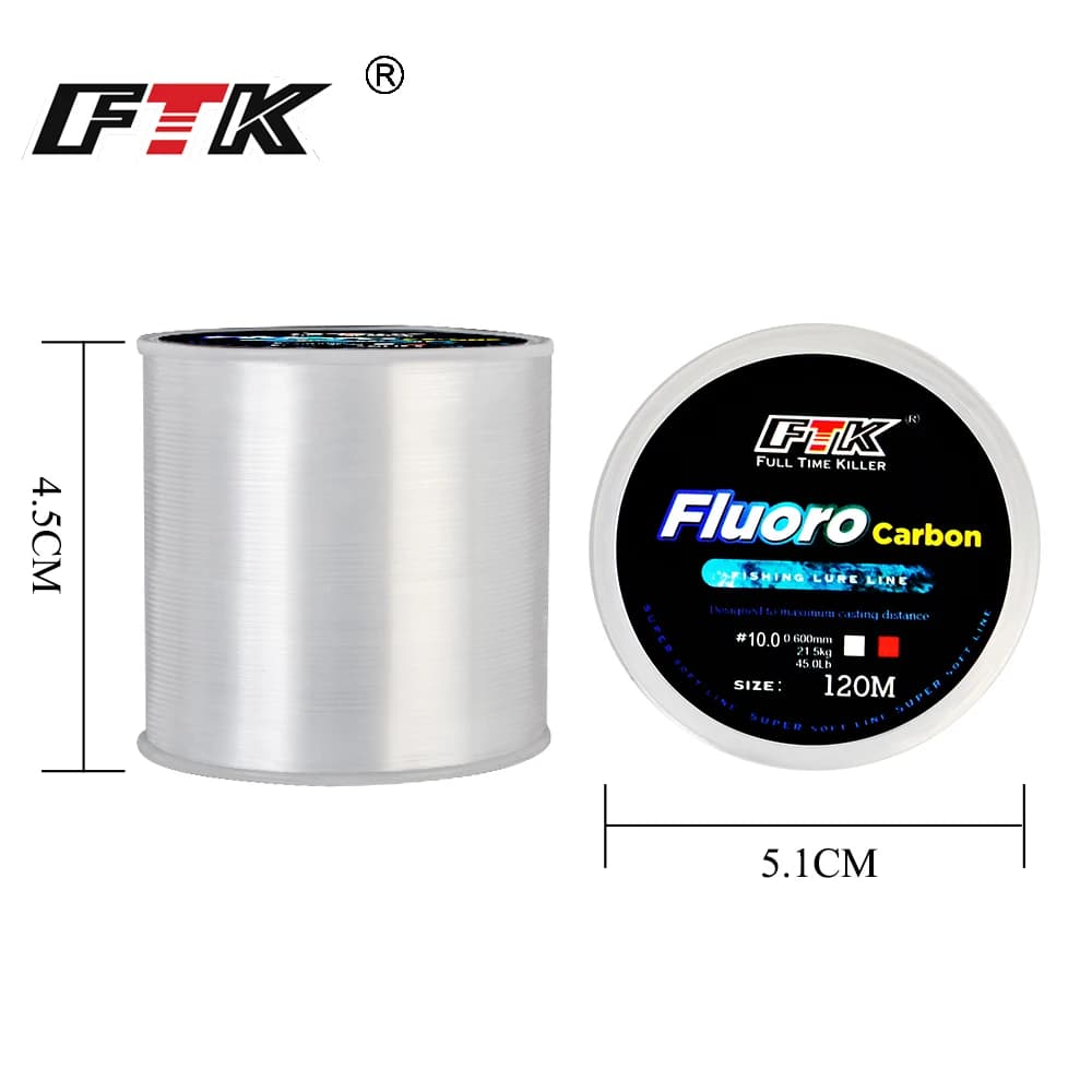 Fil fluorocarbone 120M 0.20mm-0.60mm 7.15LB-45LB ligne plongeante qualité Japon