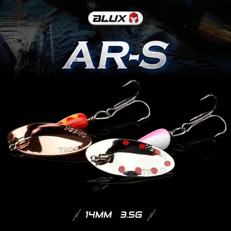 Leurre métallique tournant BLUX AR-S Blade 3,5g cuivre pour truite de rivière et pêche en creek