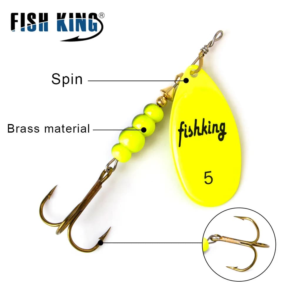 Spinner bait 5 grammages FISH KING avec cuillères rotatives - leurres métal brochet