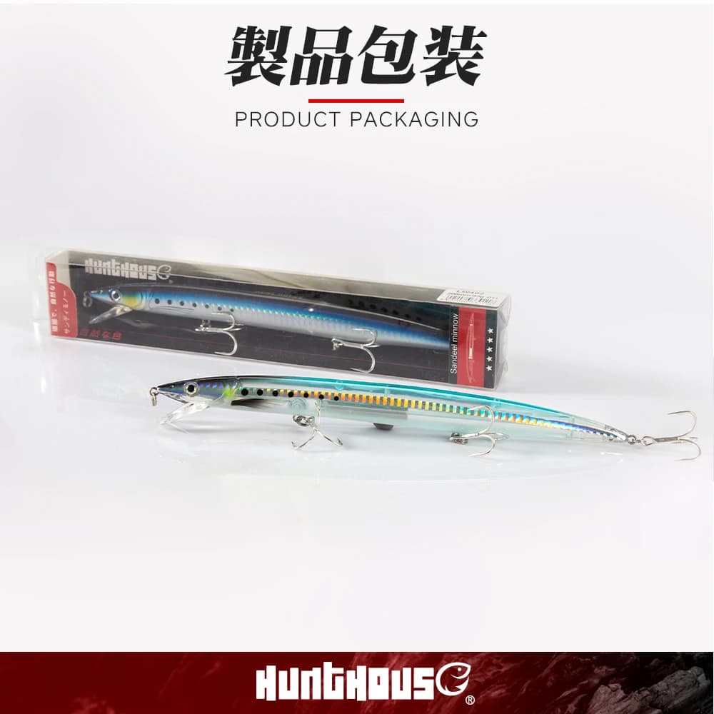 Leurre Sandeel Minnow Hunthouse 14g 23g 33g : Stickbait Long Casting pour la Pêche de la