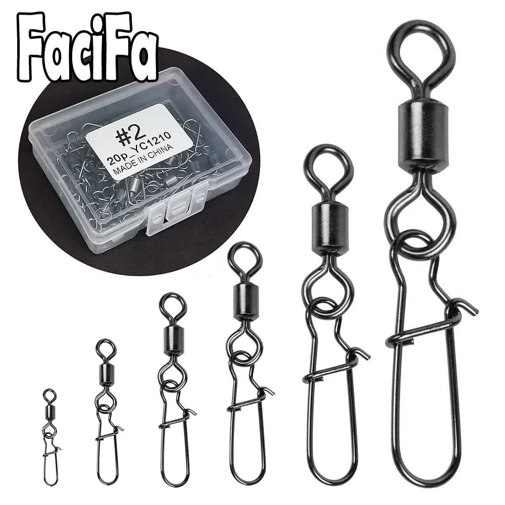 Émerillons roulements acier inoxydable avec clips et boîte - Accessoires pêche leurres montages professionnels