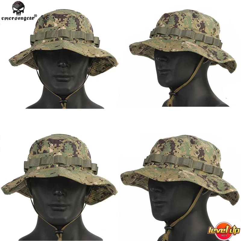 Chapeau de pêche camouflage Boonie Emersongear avec poche cartographique pour randonnée et chasse