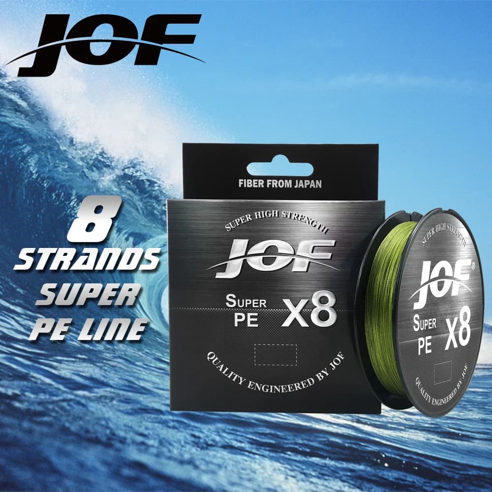 JOF Braided Fishing Line 8 brins PE multifilament 150-500m pour pêche sportive eau douce et mer