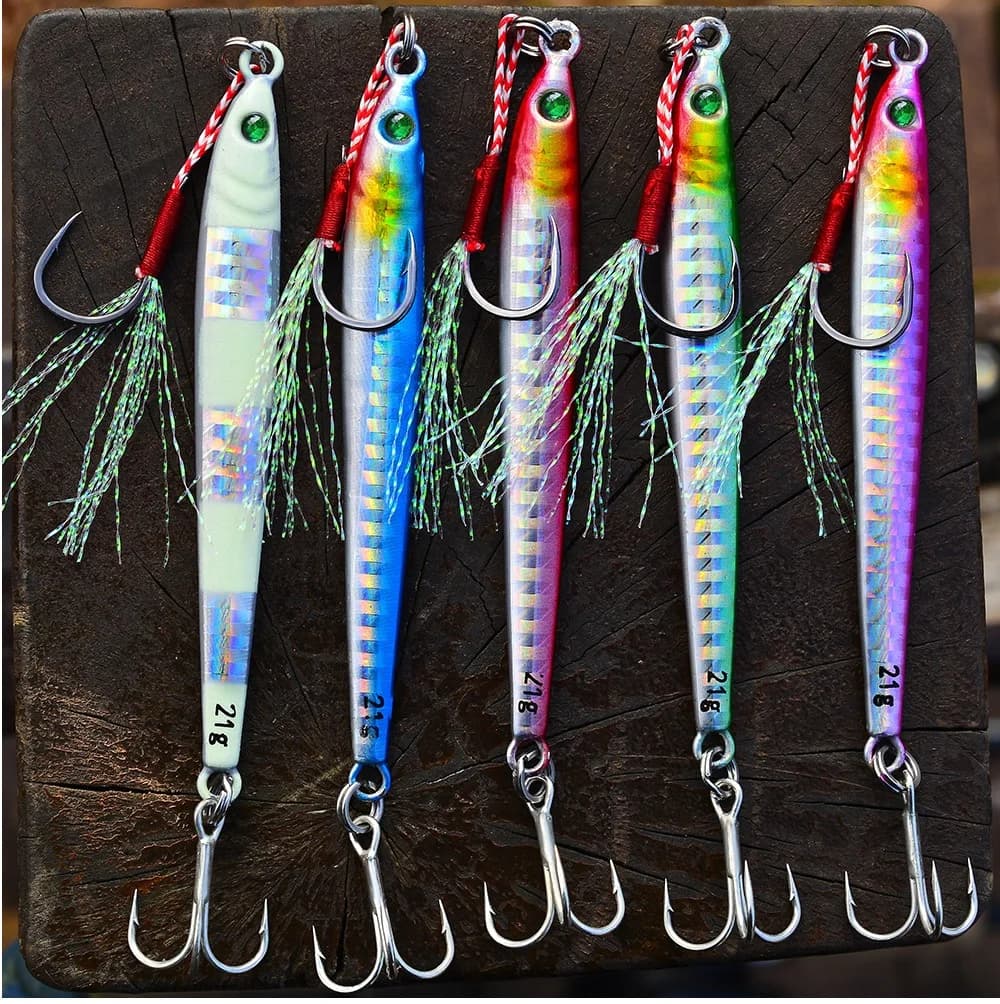 Jig métal PRO BEROS 7g-60g pour trolling - Leurre plongeant pêche au bar et truite de mer