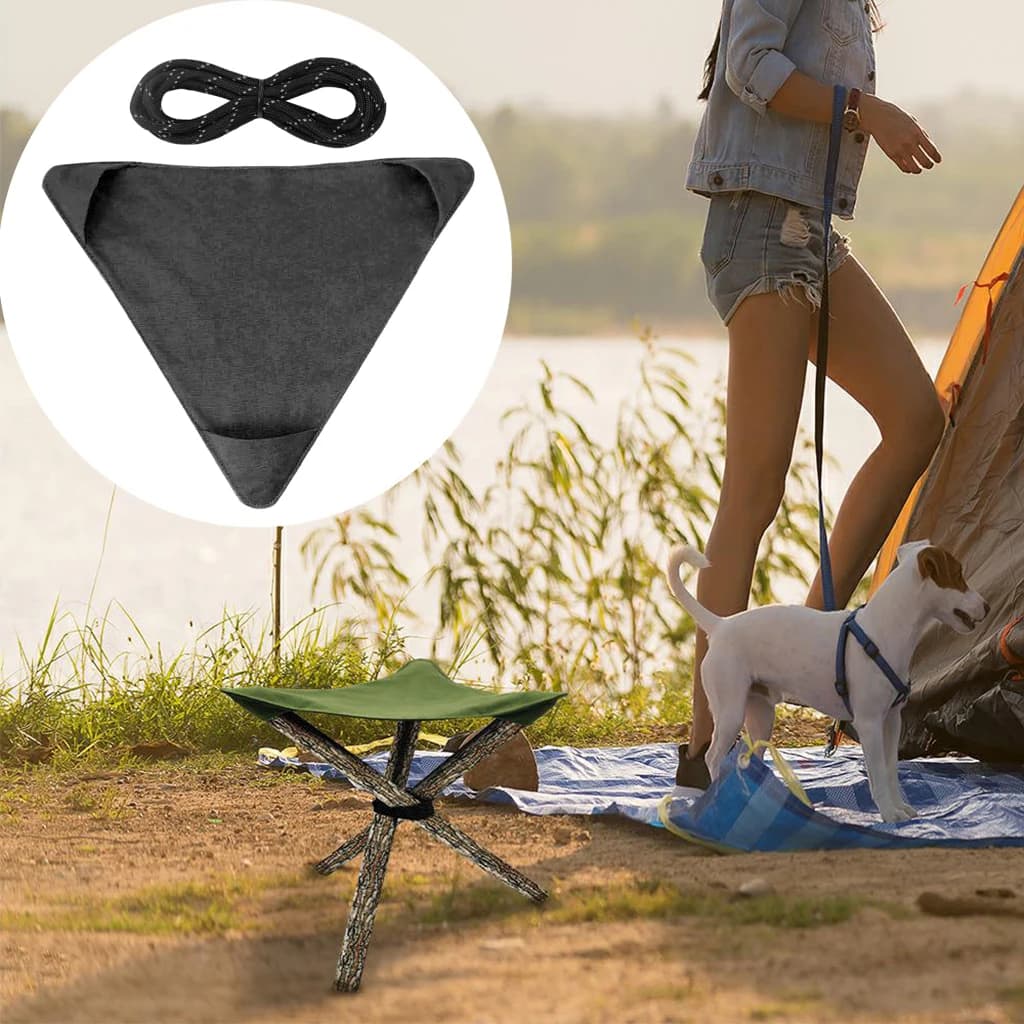 Tabouret pliant trépied pêche portable toile imperméable léger siège camping extérieur