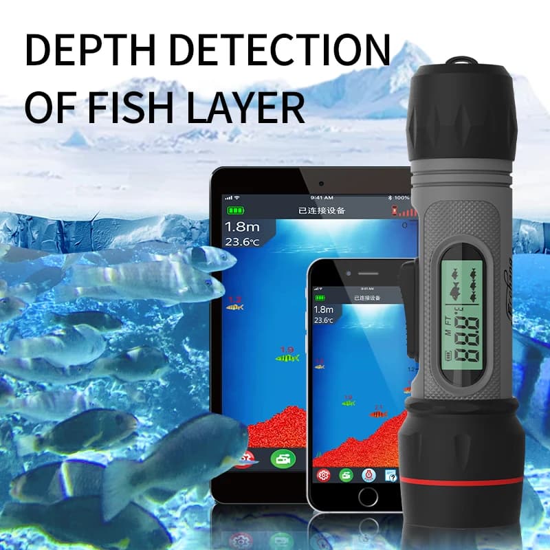 Sonar pêche sans fil Erchang 0.8-90m - Échosondeur hiver glace détecteur poissons portable léger