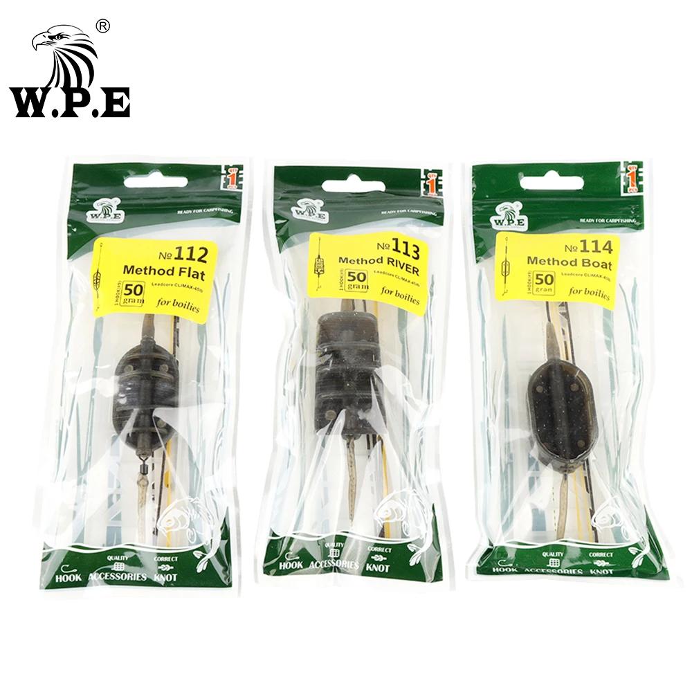 Montage carpe W.P.E prêt à pêcher avec ligne plombée et hameçons pour méthode feeder lac occasions spéciales