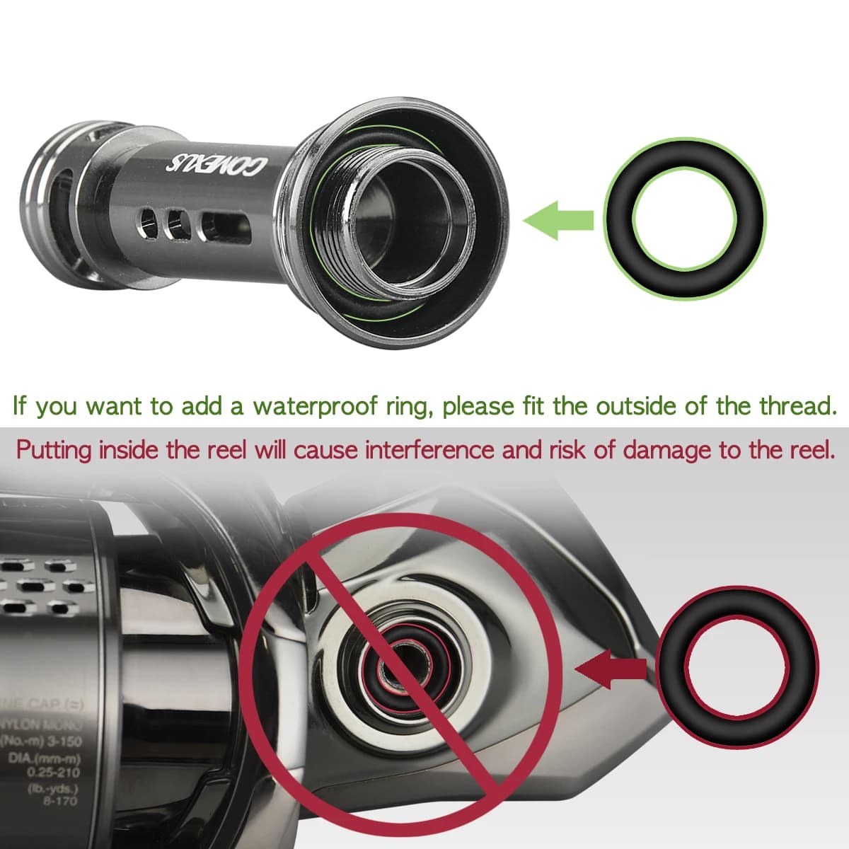 Support de moulinet Gomexus pour Shimano Vanford Stella Stradic FK et Daiwa Luvias 1000-5000
