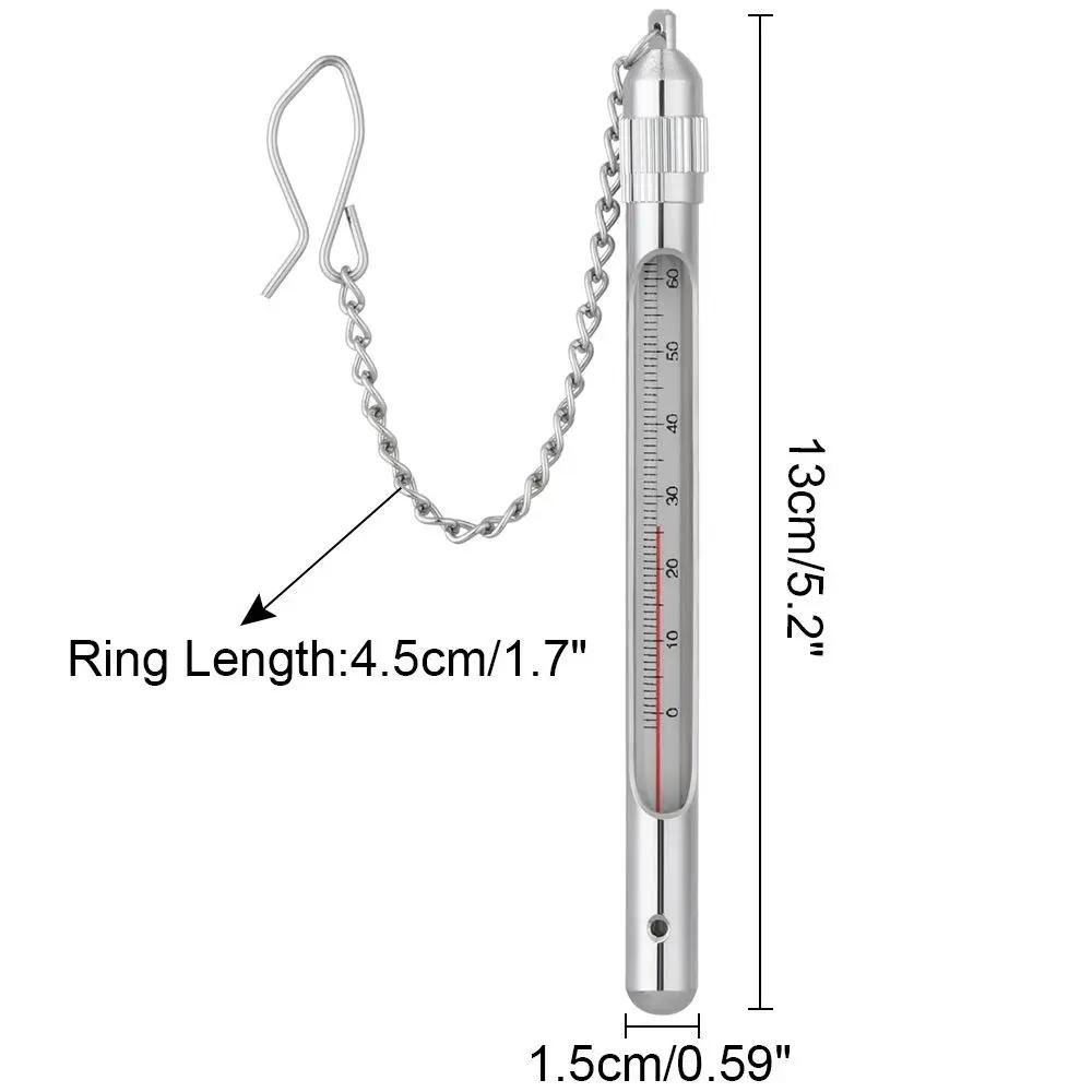 Thermomètre pêche eau ruisseau acier inoxydable avec mousqueton sensible accessoires pêche à la mouche