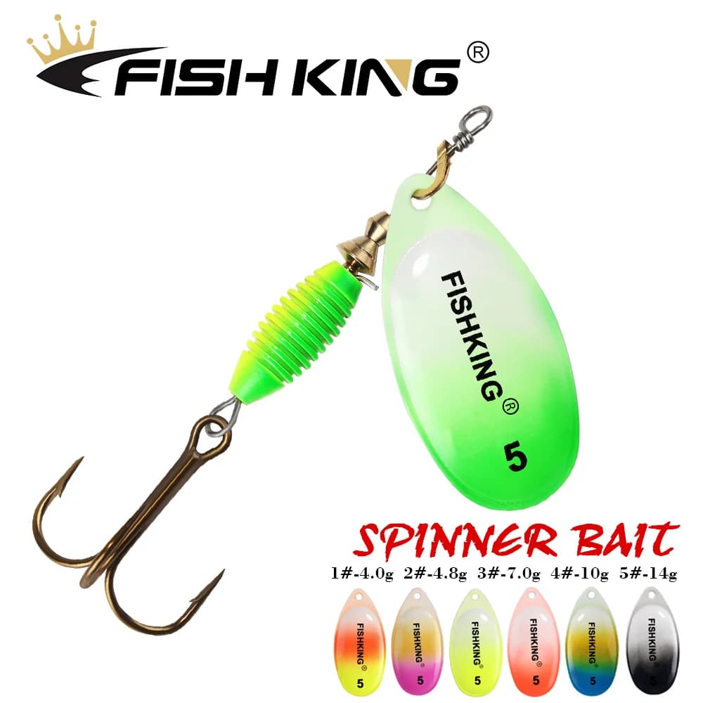 Leurre métallique spinner Fish King 4g-14g - Appât dur qualité supérieure pour la pêche du brochet et sandre