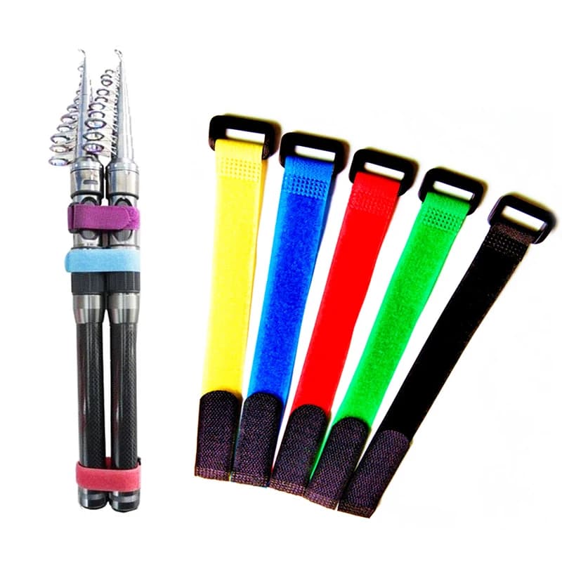 Sangles fixation canne pêche 5/10/20pcs - Attaches rapides ceinture porte-canne pêche extérieur