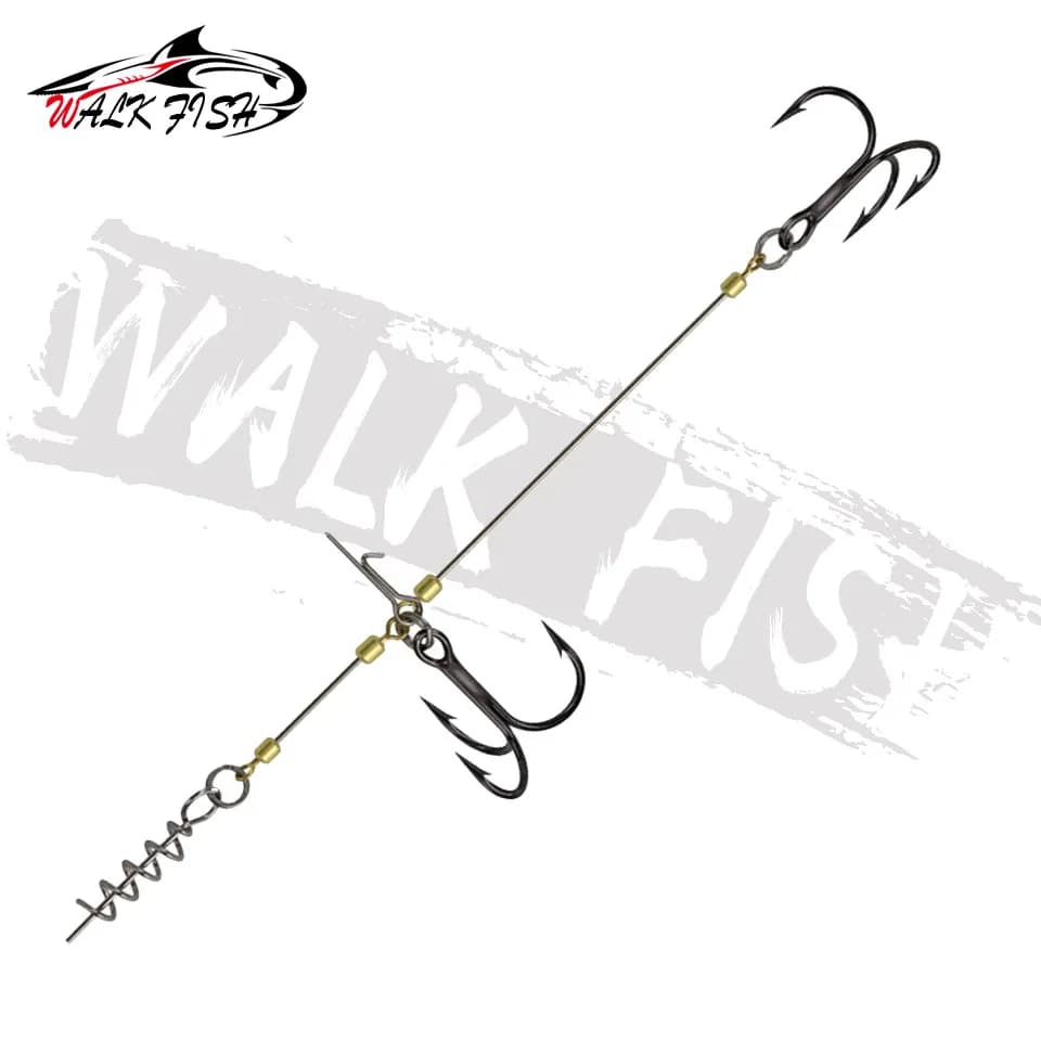 Hameçon triple Stinger WALK FISH pour gros shad - Connecteur à vis pour pêche du brochet et perche