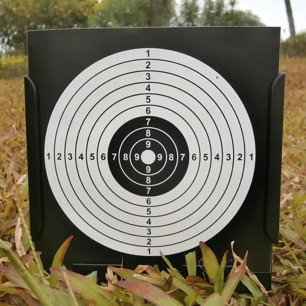 Piège à plombs 14cm + 20 cibles noires - Pour carabine à air, airsoft et BBs