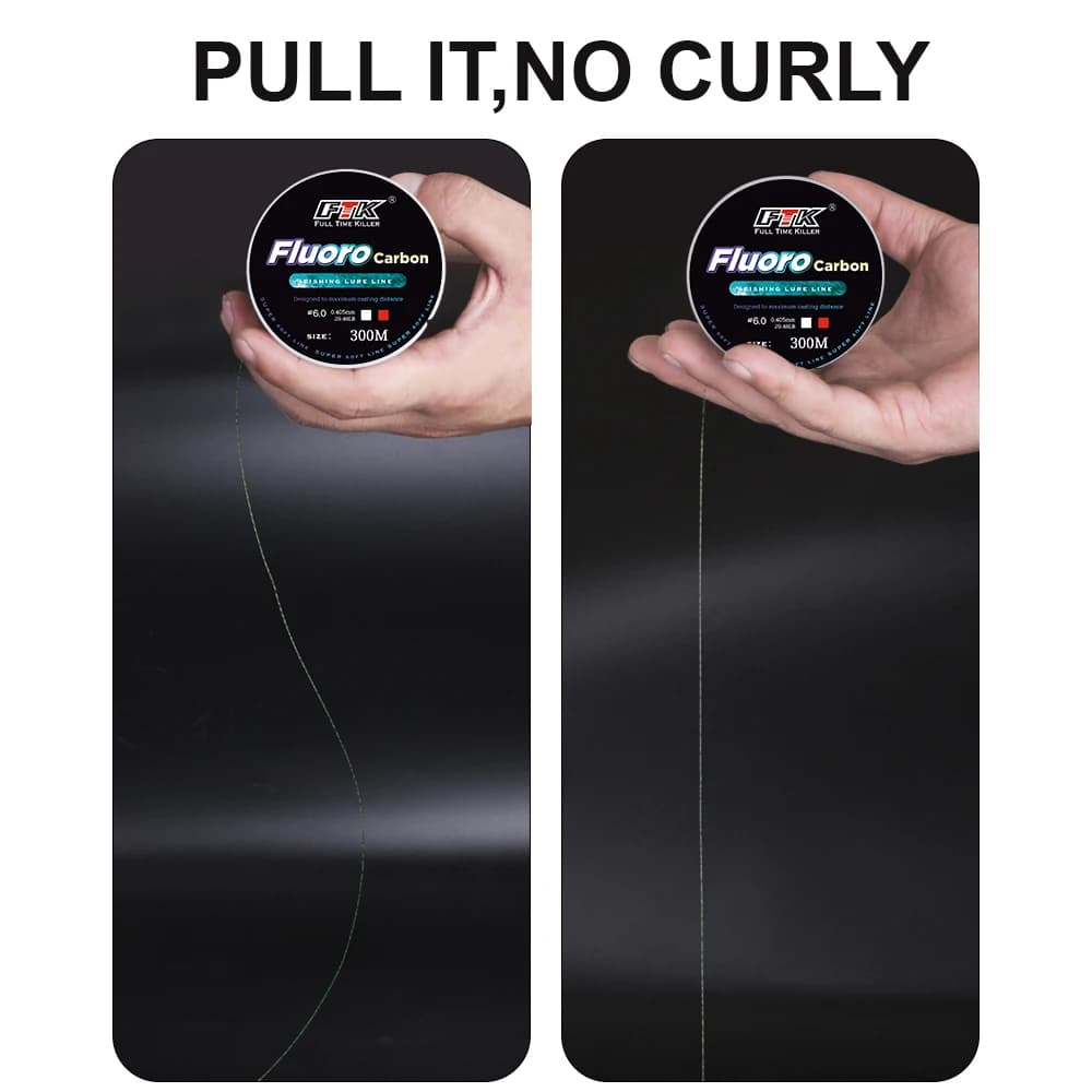 Fil pêche fluorocarbone FTK 300m-500m invisible 0.20mm-0.50mm - Ligne tachetée super résistante 4-34LB
