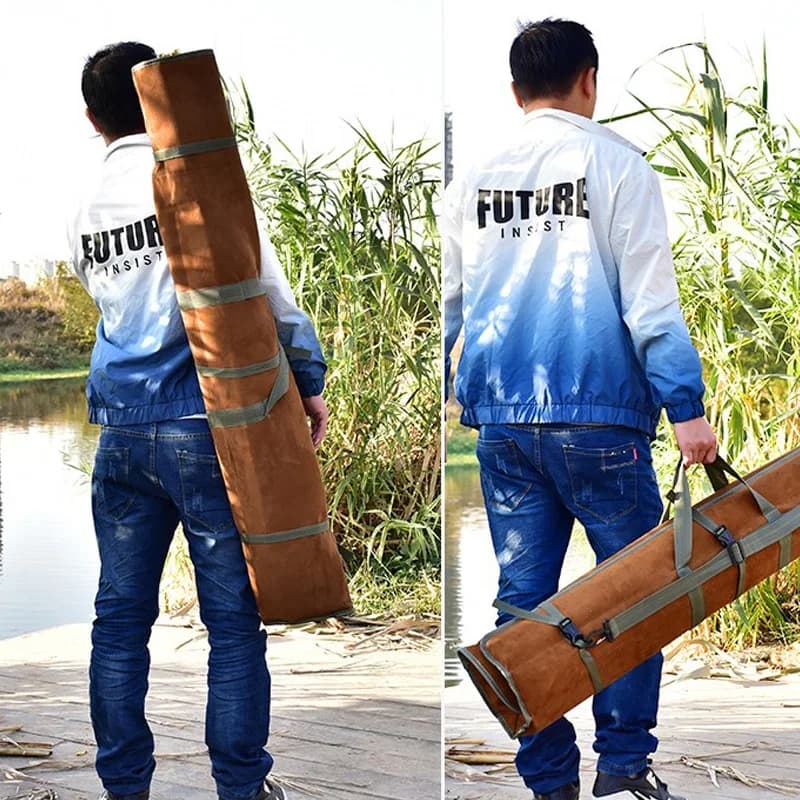 Sac canne à pêche imperméable 120cm à 150cm - Étui roulant pour matériel de pêche avec parapluie