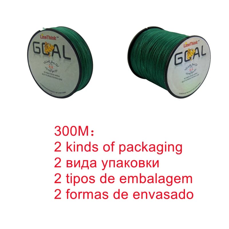 Ligne de Pêche Tressée Multifilament 100% PE GOAL Japan, 8LB à 100LB, Durable et Résistante