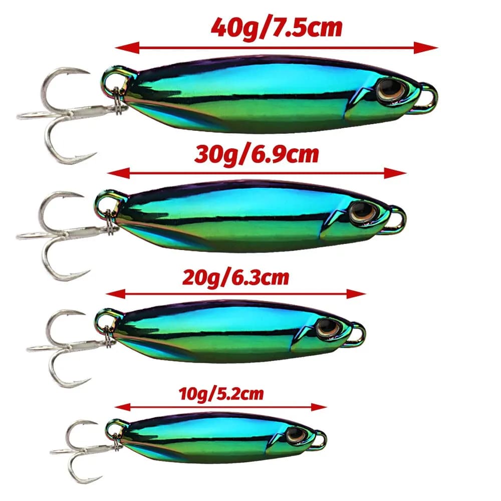 Leurre métal jig 10g à 40g pour brochet carpe - Swimbait cuiller pêche mer kit leurres artificiels