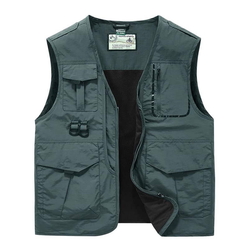 Veste pêche fonctionnelle homme grande taille - Multi-poches léger pour pêche et photographie