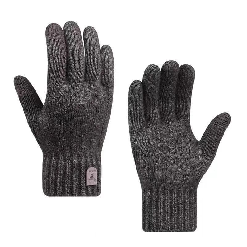 Gants hommes chauds d'hiver tactiles doublure polaire épaissis laine tricotée anti-froid