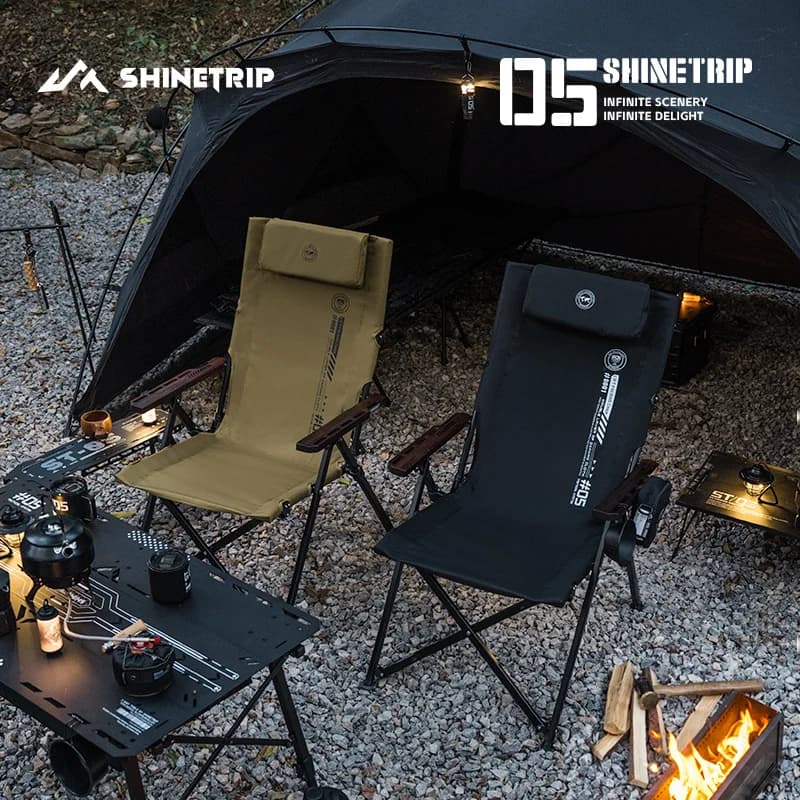 Chaise pliante ShineTrip 05 Series pour pêche, camping, bureau et pique-nique - Réglable et portable