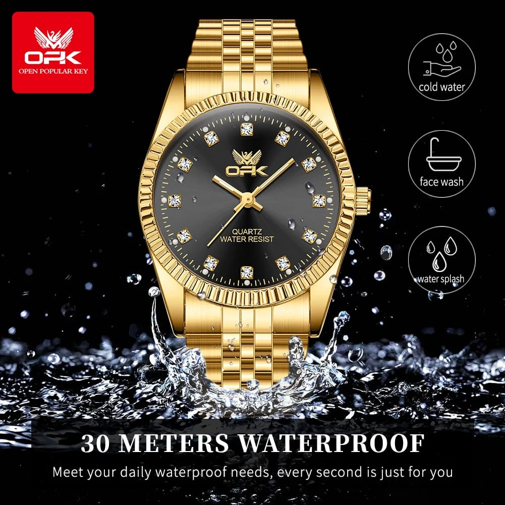 Montre homme OPK 6027 acier inox quartz - Échelle zirconium, étanche, lumineuse et automatique reloj hombre