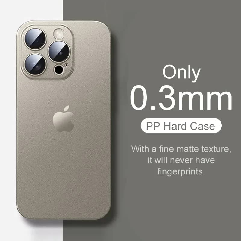 Coque iPhone ultra fine 0.3mm transparente mate PP rigide pour iPhone 17 Air 17PRO 16 15 14 13 12 11 Pro Max