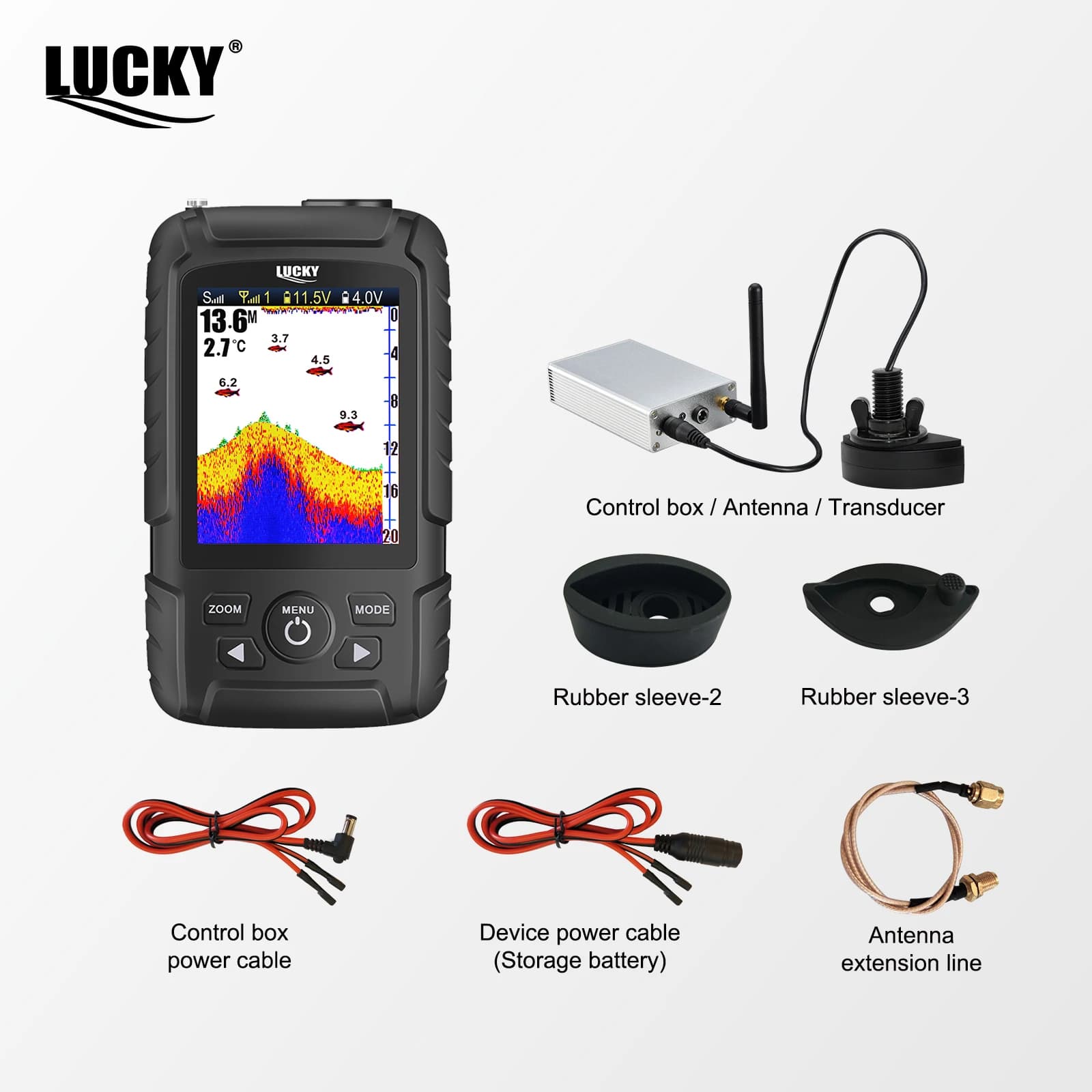 Sonar pêche portable Lucky FF718LiC-WL sans fil 100m/328ft détecteur poissons profondeur eau mer lac
