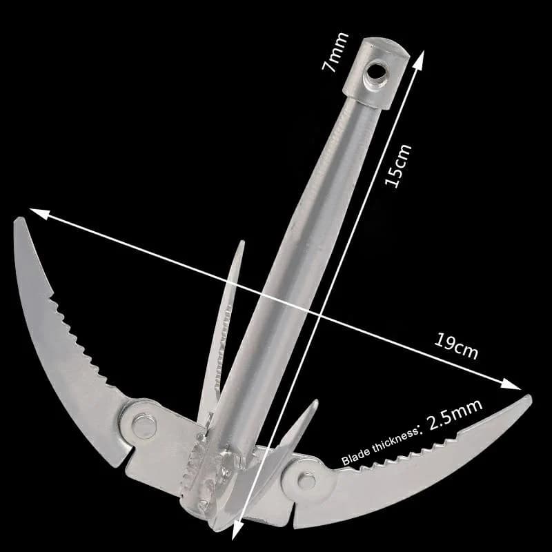 Grappin de Survie Pliant avec Corde - Ancrage Bateau Canoë Pêche Outils Extérieur Robustes