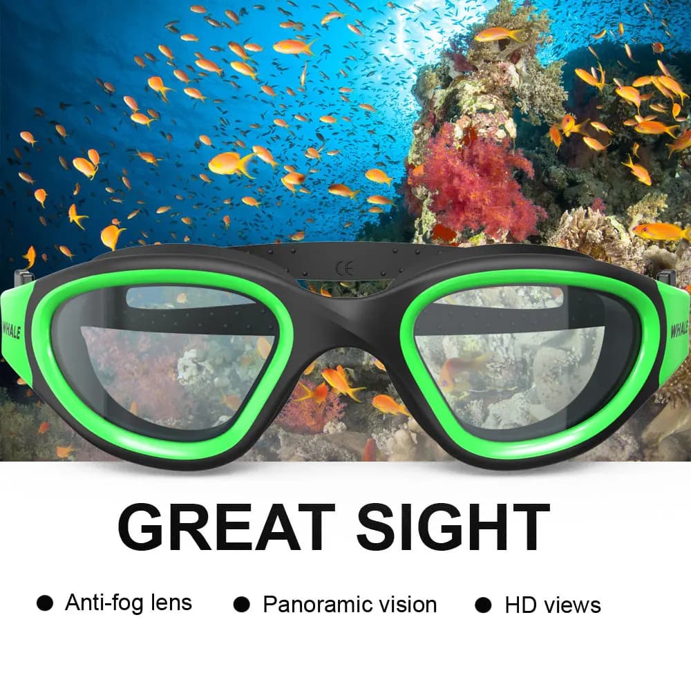 Lunettes de natation adultes anti-buée protection UV verres transparents étanches réglables silicone