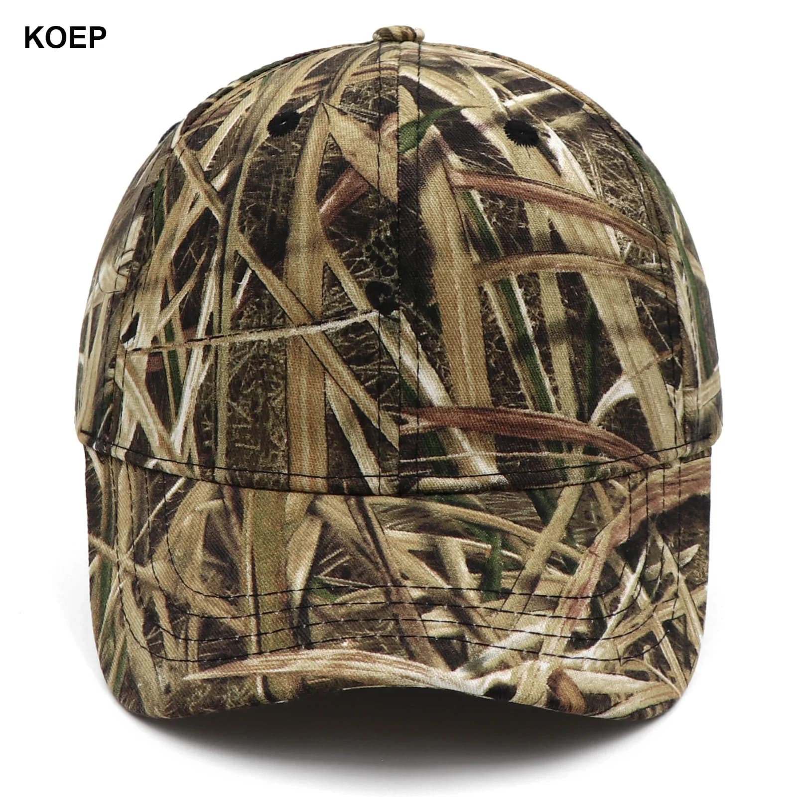 Casquette pêche camouflage roseaux jungle KOEP - Chapeau snapback coton pour pêche en eau douce