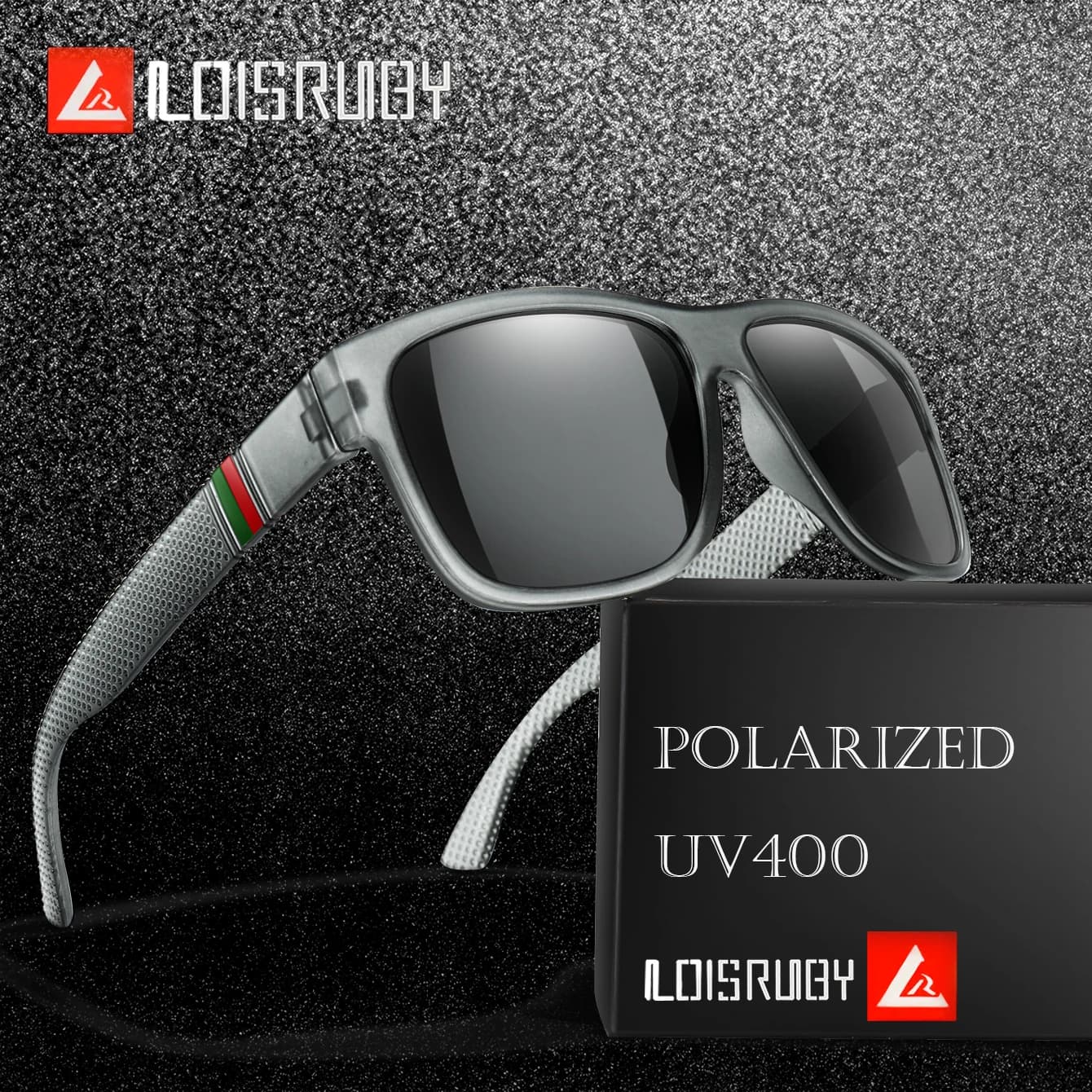 Lunettes pêche polarisées vintage marque classique homme - Monture carrée grande UV400