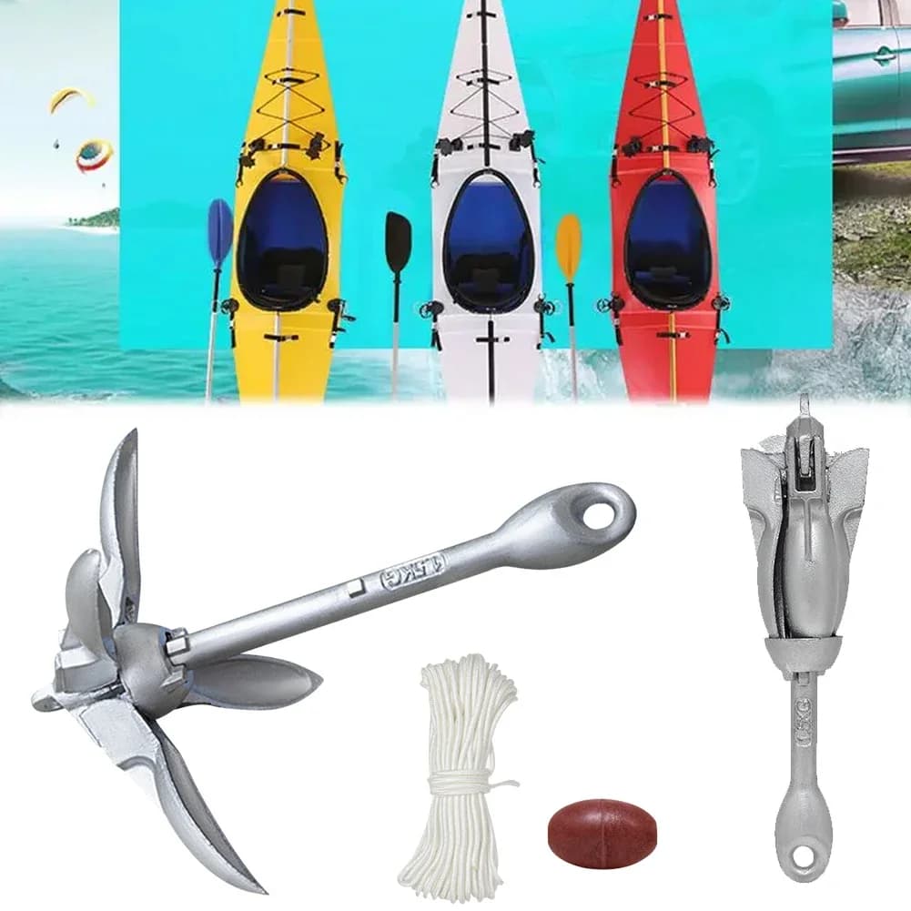Ancre grappin pliante inox pour kayak et canoë - 0.7kg à 1.5kg - Accessoire bateau pêche marine