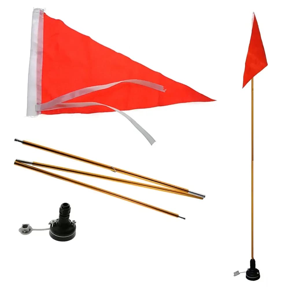 Drapeau de sécurité pliable pour kayak et paddle board - Signalisation haute visibilité pêche