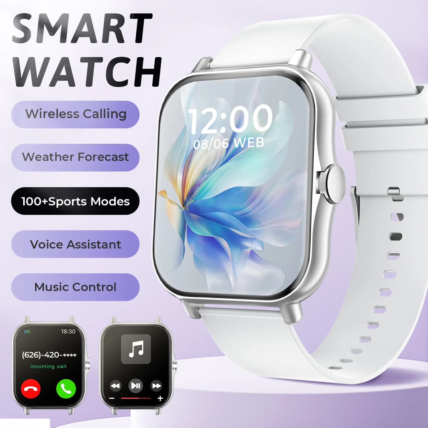 Smartwatch Enfants Adultes - Appels BT, Surveillance Santé/Sommeil, Écran 1.83" HD, Étanche, Bracelet Sport