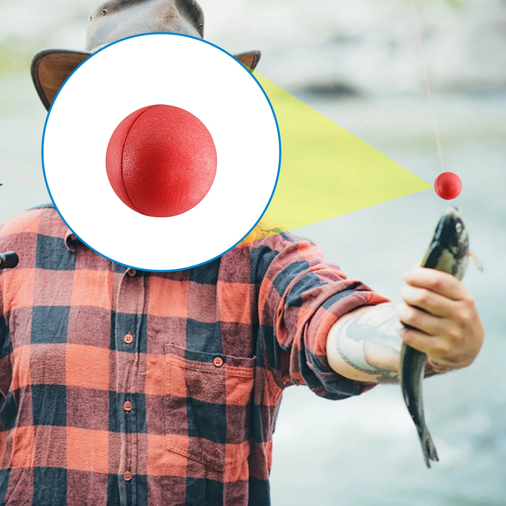 Flotteur pêche Aventik 12 pièces, léger et durable pour eau douce et mer, haute visibilité