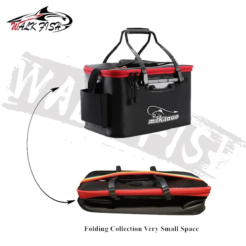Seau pliable pêche EVA étanche pour conservation poissons vivants lors de randonnée et camping