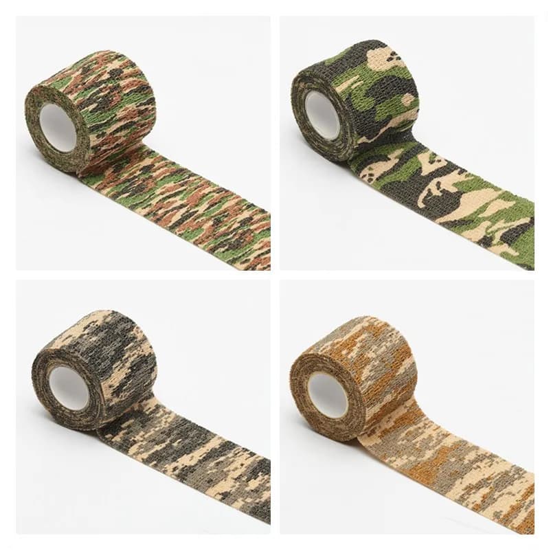 Ruban camouflage armée 5cmx4.5m - Bandage discret étanche pour équipement pêche