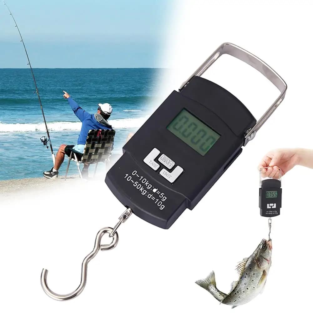 Mini balance électronique 50kg polyvalente - Pour pêche express, livraisons, cuisine et voyages légers