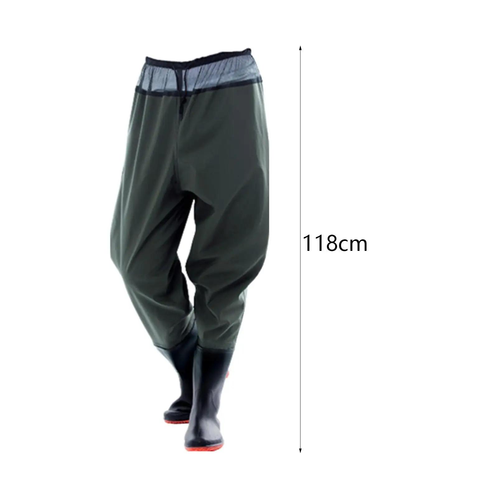 Waders de pêche à gué PVC résistants avec bottes intégrées - Pantalons étanches pour pêche à la mouche et agriculture