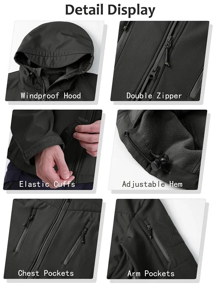 Veste de pêche imperméable softshell homme - Coupe-vent polaire pour pêche hivernale