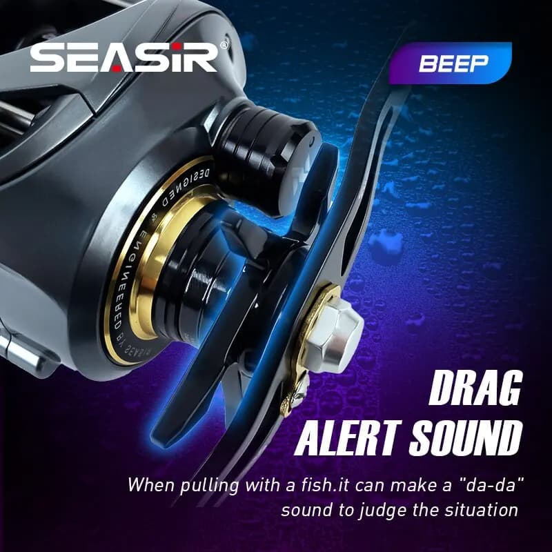 Moulinet casting SEASIR Cast-X ratio 7.3:1, double bobine aluminium, grip carbone - Pêche BFS micro