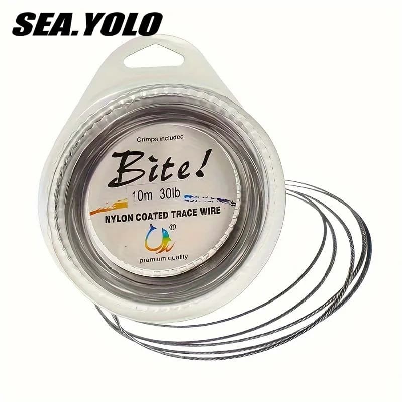 Leader acier pêche mer 10m X7 nylon : 2 fils 0.2-1mm pour bar et gros carnassiers (5-150LB)