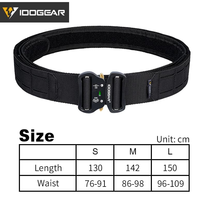 Ceinture tactique IDOGEAR 2 pouces boucle métal rapide Molle laser pêche chasse ceinture homme
